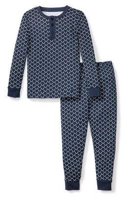 Petite Plume Kids' Antler Print Fitted Two-Piece Pima Cotton Pajamas in Nordic Antler