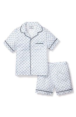 Petite Plume Kids' Bicyclette Two-Piece Short Pajamas in Blue