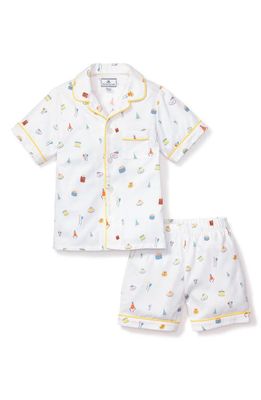 Petite Plume Kids' Birthday Wishes Short Two-Piece Pajamas in White
