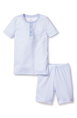 Petite Plume Kids' Fitted Pima Cotton Short Pajamas in Blue
