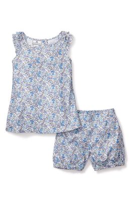 Petite Plume Kids' Fleur Dazur Amelie Floral Two-Piece Short Pajamas in Blue