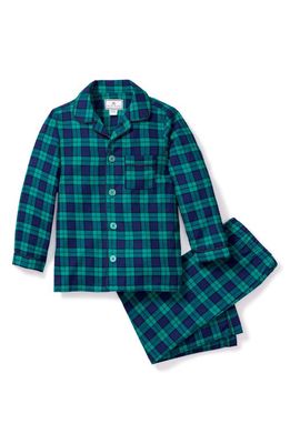 Petite Plume Kids' Highland Tartan Two-Piece Pajamas in Green