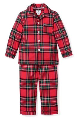 Petite Plume Kids' Imperial Tartan Plaid Flannel Two Piece Pajamas in Red