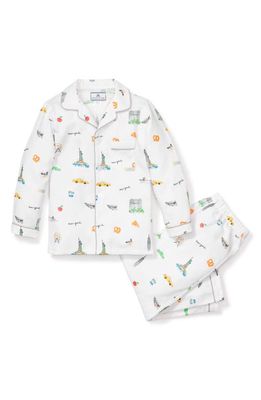 Petite Plume Kids' New York Two-Piece Pajamas in White