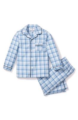 Petite Plume Kids' Seafarer Tartan Plaid Two-Piece Pajamas in Blue