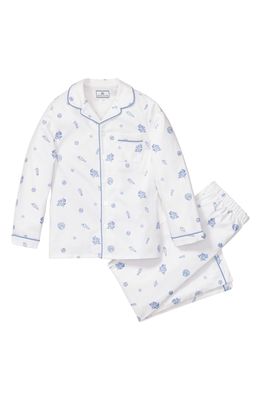 Petite Plume Kids' Seashell Print Two-Piece Pajamas in White