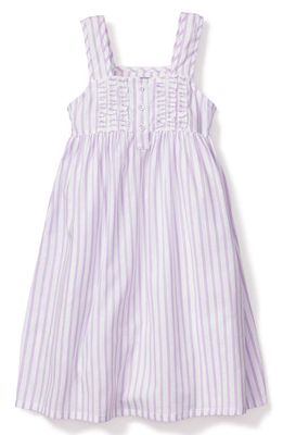 Petite Plume Kids' Stripe French Ticking Nightgown in Purple