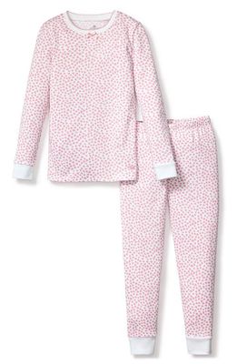 Petite Plume Kids' Sweethearts Fitted Two-Piece Pima Cotton Pajamas in Pink