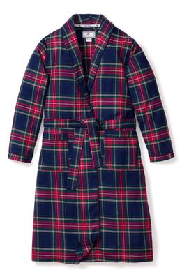 Petite Plume Kids' Windsor Tartan Robe in Navy