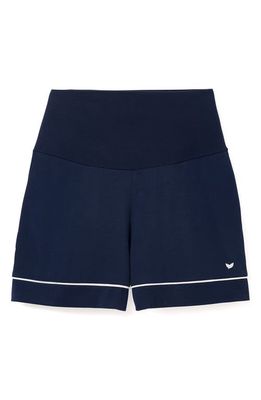Petite Plume Luxe Pima Cotton Maternity Shorts in Navy