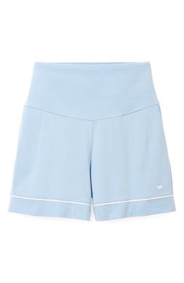 Petite Plume Luxe Pima Cotton Maternity Shorts in Periwinkle