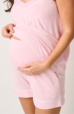 Petite Plume Luxe Pima Cotton Maternity Shorts in Pink