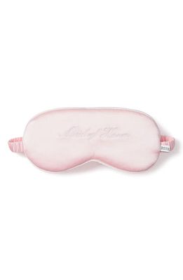 Petite Plume Maid of Honor Embroidered Silk Sleep Mask in Pink
