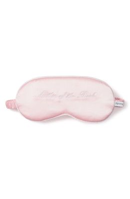 Petite Plume Mother of the Bride Embroidered Silk Sleep Mask in Pink