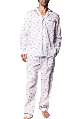 Petite Plume Par Avion Woven Cotton Pajamas in White