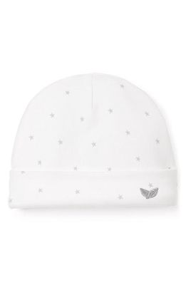 Petite Plume Pima Cotton Knit Hat in White