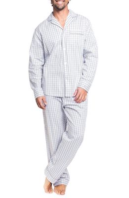 Petite Plume Regent Tattersall Cotton Pajamas in Grey