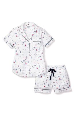 Petite Plume Sail Away Cotton Short Pajamas in White