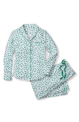 Petite Plume Sprigs of the Season Cotton Flannel Pajamas in Green
