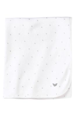 Petite Plume Stars Pima Cotton Baby Blanket in White