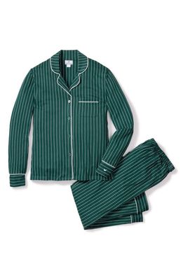 Petite Plume Stripe Pima Cotton Pajamas in Green