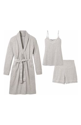 Petite Plume The Must Have 3-Piece Cotton Maternity Set in Heather Grey