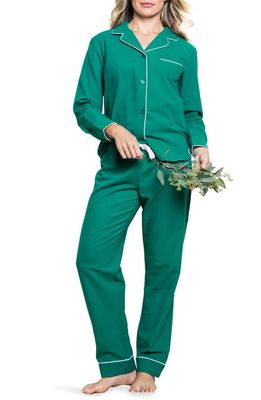 Petite Plume Women's Classic Flannel Pajamas in Green