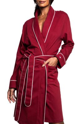 Petite Plume Women's Luxe Pima Cotton Robe in Bordeaux