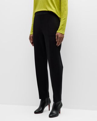 Petite Tapered Pintuck Flex Ponte Ankle Pants