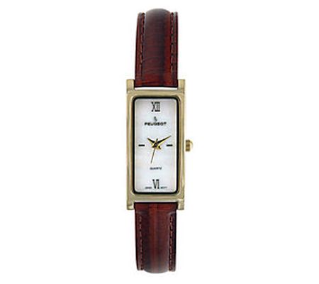 Peugeot Ladies' Brown Leather Strap Watch