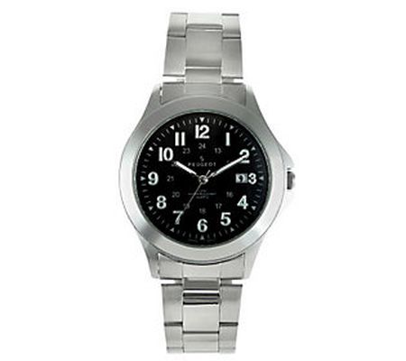 Peugeot Men's Black Dial Stainless Steel Watch