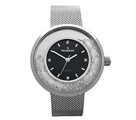 Peugeot Women's Crystal Mesh Band Watch