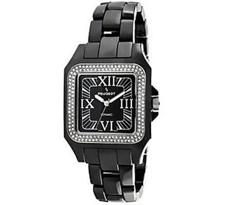 Peugeot Women's Swiss Ceramic Black Dial Watch