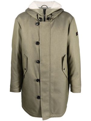 Peuterey button-front hooded coat - Green