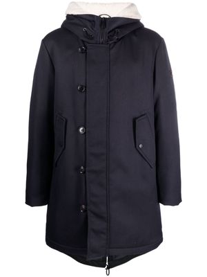 Peuterey button-up padded hooded coat - Blue