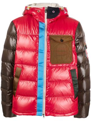 Peuterey colour-block padded down jacket - Red