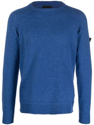 PEUTEREY compass-patch knitted jumper - Blue