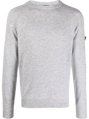 PEUTEREY compass-patch knitted jumper - Grey