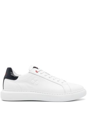 Peuterey embossed-logo leather sneakers - White