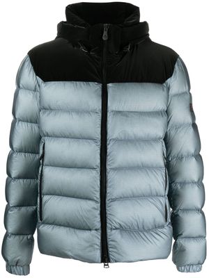 Peuterey grid-pattern hooded down jacket - Blue