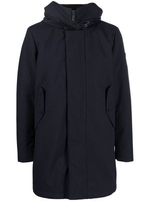 PEUTEREY hooded concealed-fastening coat - Blue