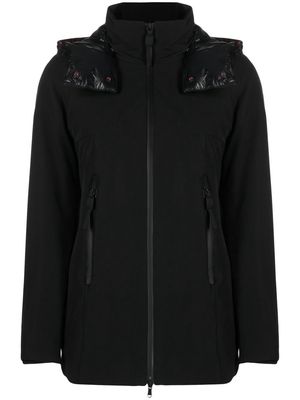 PEUTEREY hooded short raincoat - Black