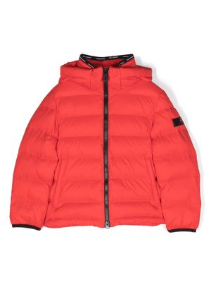 Peuterey kids hooded quilted padded jacket - Red
