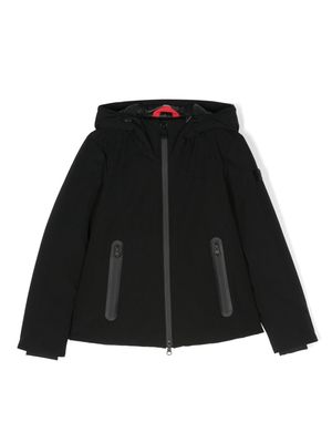 Peuterey kids logo-appliqué hooded bomber jacket - Black