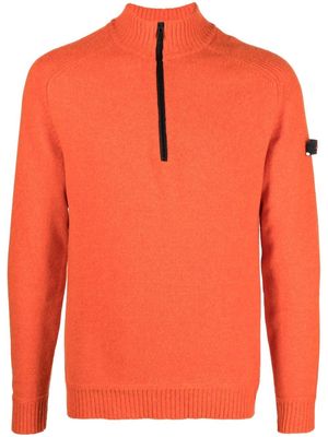 Peuterey logo-patch half-zip jumper - Orange