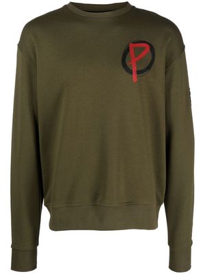 Peuterey logo-print long-sleeve sweatshirt - Green