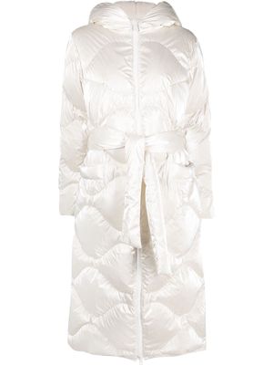 Peuterey quilted feather-down hooded parka - Neutrals