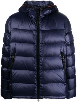 Peuterey quilted logo-patch hooded jacket - Blue