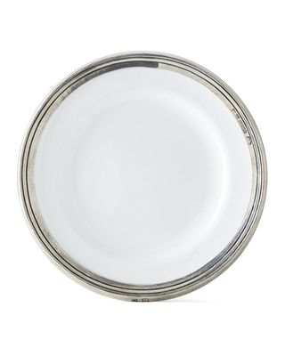 Pewter and Ceramic Dessert Plate