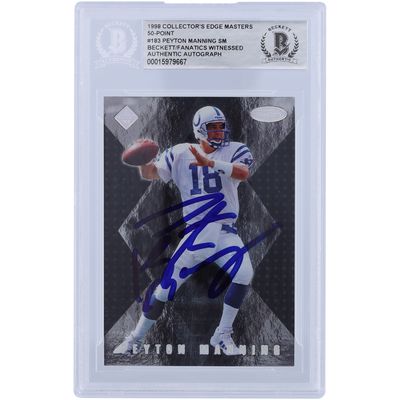 Peyton Manning Indianapolis Colts Autographed 1998 Collector's Edge Masters 50-Point #S183 #/3000 Beckett Fanatics Witnessed Authenticated Rookie Card